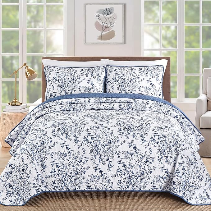 WONGS BEDDING Quilt Queen Size, Botanical Quilts by WONGSBEDDING