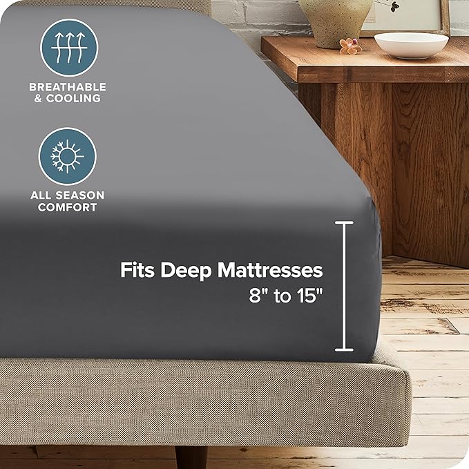 Bare Home 2-Pack Fitted Bottom Sheets Twin - Image 4