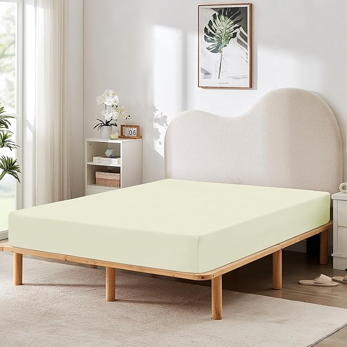 HBHLFZ Queen Fitted Sheet Only, Soft Breathable Bottom Sheet by HBHLFZLuxuryHomeLife
