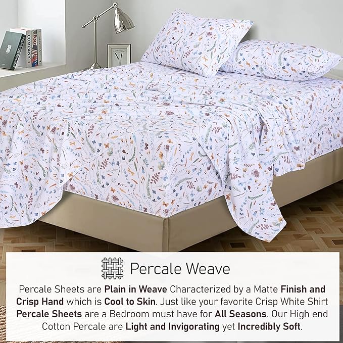 RUVANTI 100% Cotton Sheets – Full Size Percale Bedding, Cooling & Breathable - Image 6