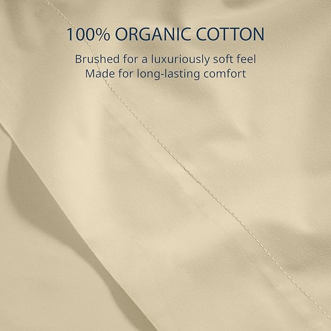 Lane Linen 100% Organic Cotton Full Size Flat Sheet Only - Image 5