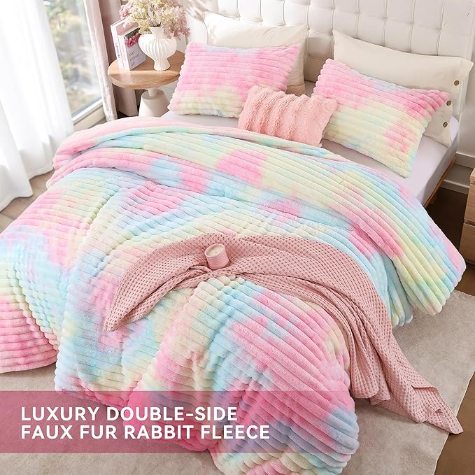 Smoofy Fluffy King Size Comforter Set 3 Pieces - Image 4