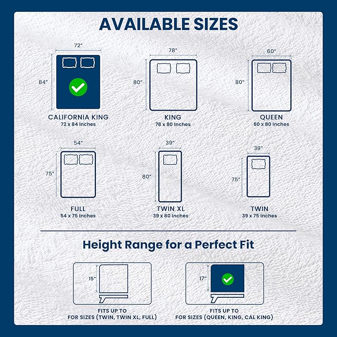 California King Size Mattress Protector Waterproof, Premium 200 GSM Terry - Image 3