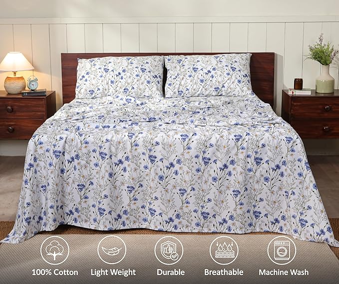 RUVANTI 100% Cotton Sheets – Twin XL Size Percale Bedding, Cooling & Breathable - Image 3