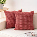 Aegero Pack of 2 Corduroy Decorative Throw Pillow Covers 20x20 InchSoft Boho by Unknown