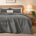 Love's cabin Queen Size Cotton Quilt Set, 100% Cotton Fabric Striped Textured by Lovescabin