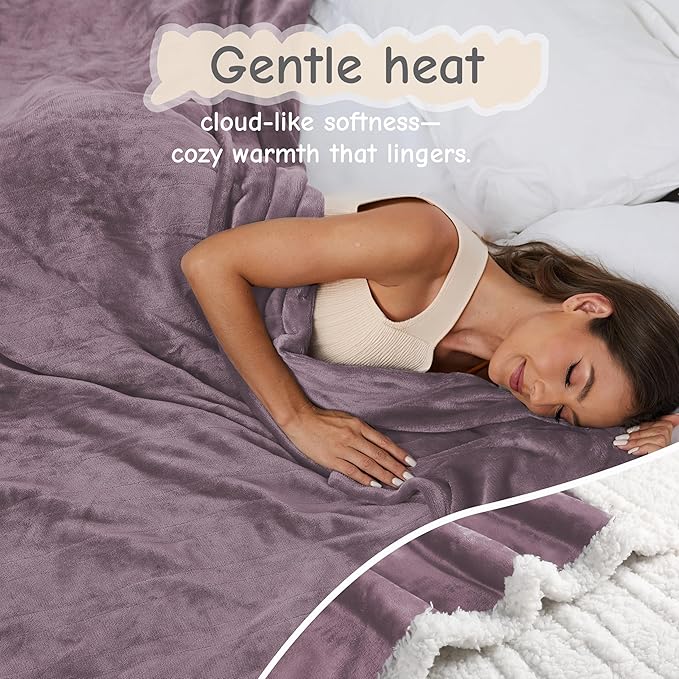 Electric Heated Blanket Full Size 72"x84", Soft Flannel - Image 2