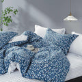 LEMIROE Blue Floral Cotton Comforter Queen Size by LEMIROEBEDDING