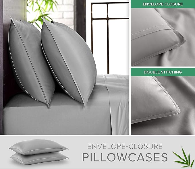 Pure Bamboo Queen Sheets, Genuine 100% Organic Viscose Derived from Bamboo Bed - Image 3