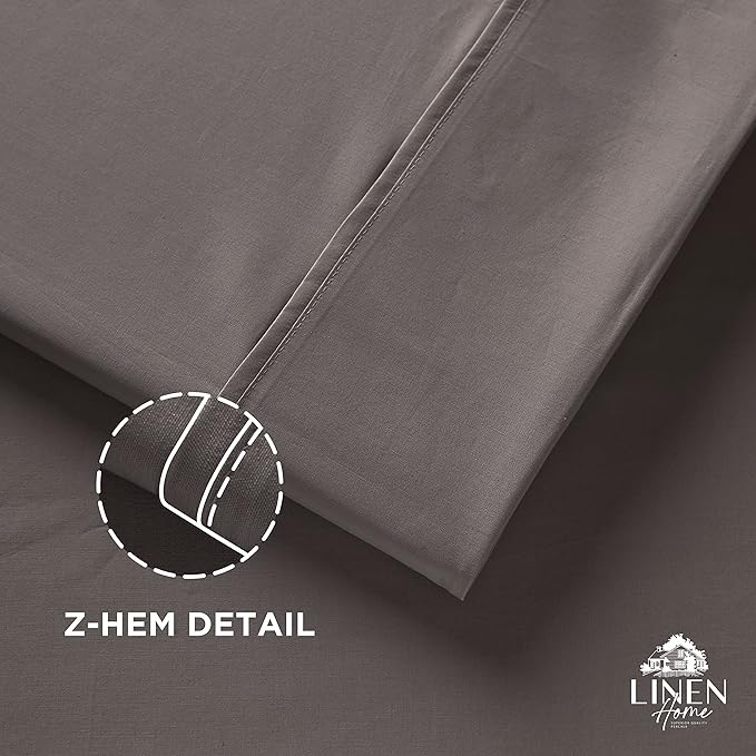 Linen Home 100% Cotton Percale 1 Flat Sheet, King Size - Image 3