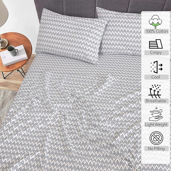 RUVANTI 100% Cotton Sheets – Split King Size Percale Bedding, Cooling & - Image 2
