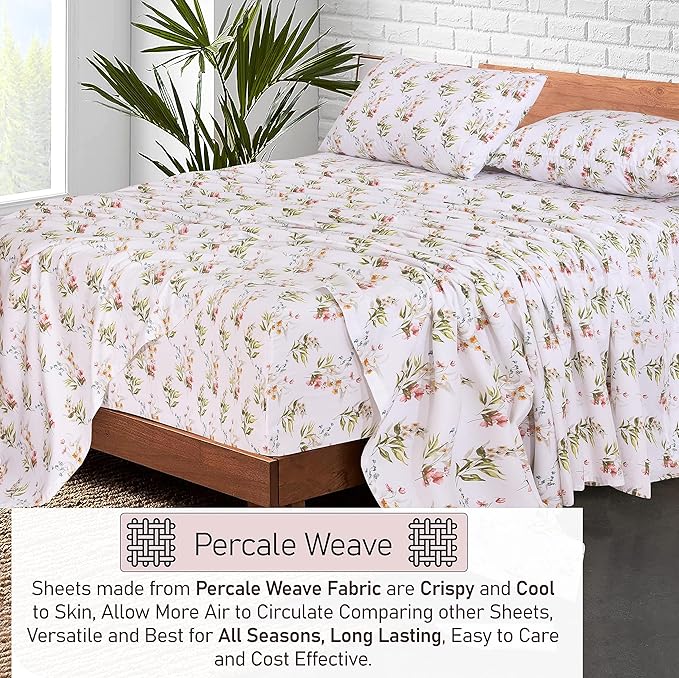 RUVANTI 100% Cotton Sheets – Full Size Percale Bedding, Cooling & Breathable - Image 4