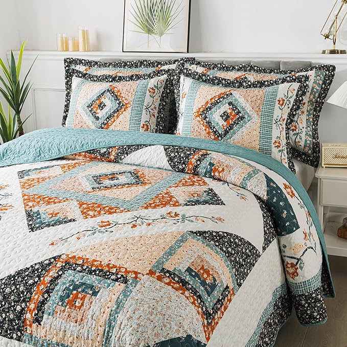 BEDIFANY Cotton King Size Quilt Sets, Lightweight King Quilt Bedding Set Garden - Image 7