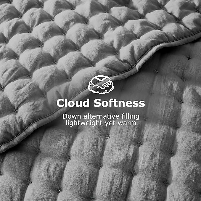 WDCOZY Dark Grey King Size Quilt Bedding Sets - Image 4