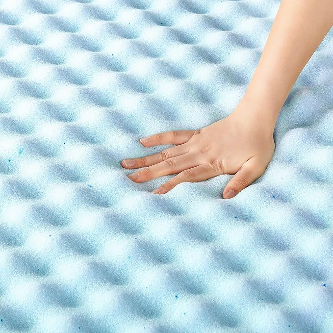 Best Price Mattress 1.5 Inch Egg Crate Memory Foam Mattress Topper, Cooling Gel - Image 5