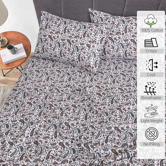 RUVANTI 100% Cotton Sheets – Queen Size Percale Bedding, Cooling & Breathable - Image 2