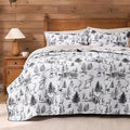 PPOLCA Rustic King Quilt Bedding Set, Christmas Lightweight Reversible Cabin by PPOLCA