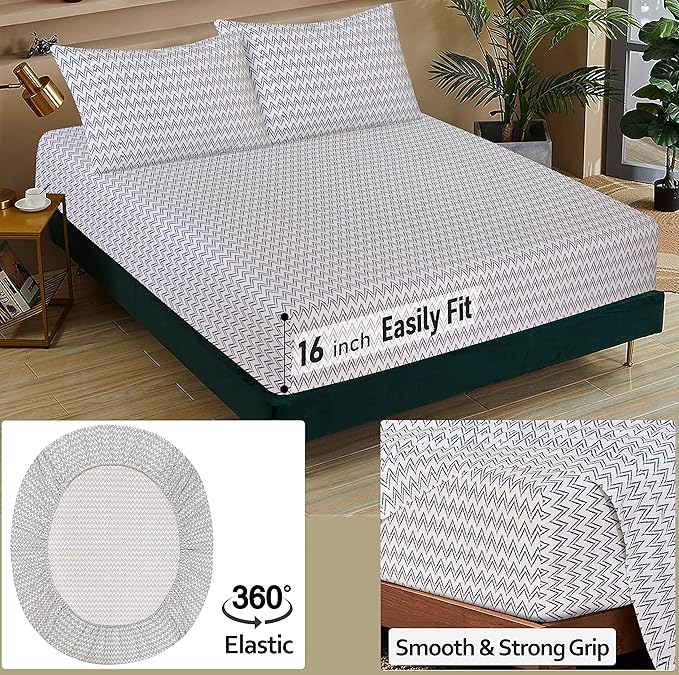 RUVANTI 100% Cotton Sheets – Queen Size Percale Bedding, Cooling & Breathable - Image 5