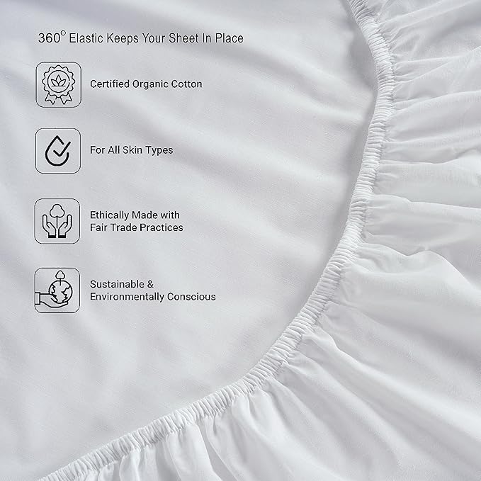 LANE LINEN 100% Organic Cotton King Sheet Set, Breathable Bedding Sheet & - Image 6