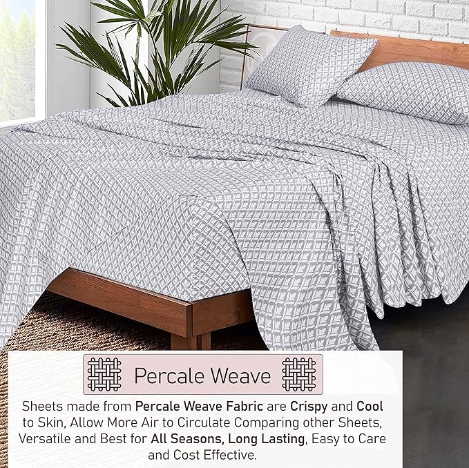 RUVANTI 100% Cotton Sheets – Twin Size Percale Bedding, Cooling & Breathable - Image 3