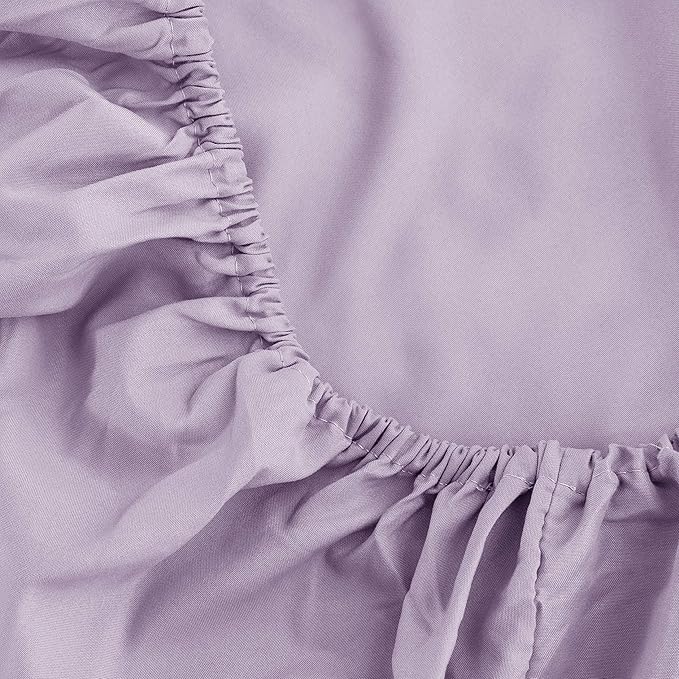 Sfoothome Twin Lavender Fitted Sheet Only, Wrinkle Free - Image 4