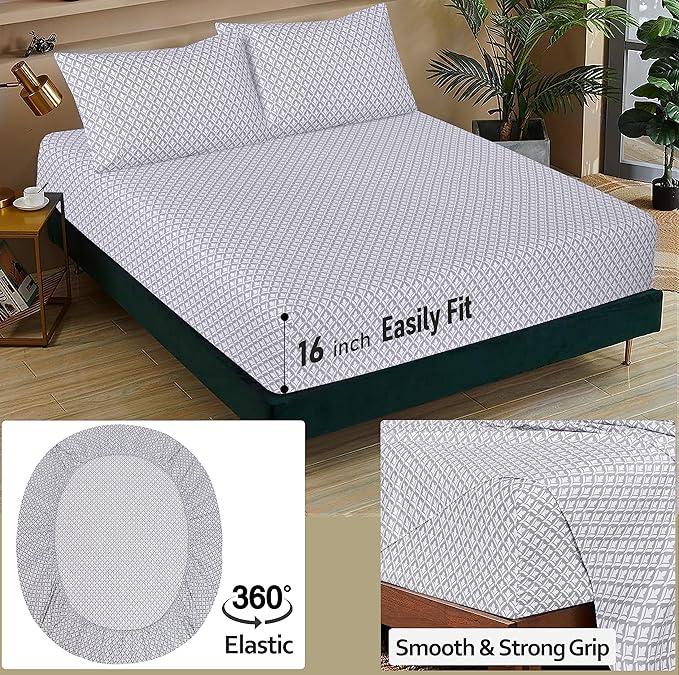 RUVANTI 100% Cotton Sheets – Queen Size Percale Bedding, Cooling & Breathable - Image 5