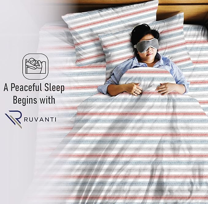 RUVANTI 100% Cotton Sheets – Twin Size Percale Bedding, Cooling & Breathable - Image 8