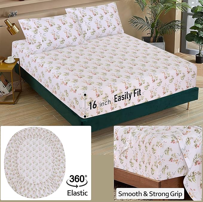RUVANTI 100% Cotton Sheets – Split King Size Percale Bedding, Cooling & - Image 5