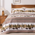 PPOLCA Cabin King Quilt Bedding Set, Christmas Lightweight Reversible Rustic by PPOLCA