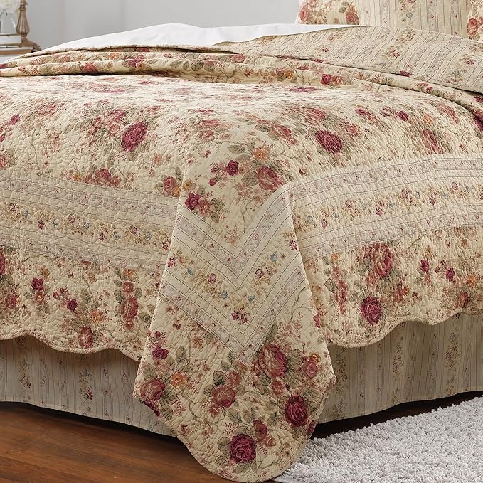 Greenland Home Antique Rose 100% Cotton Heirloom-Quality Quilt Set, 5-Piece - Image 4