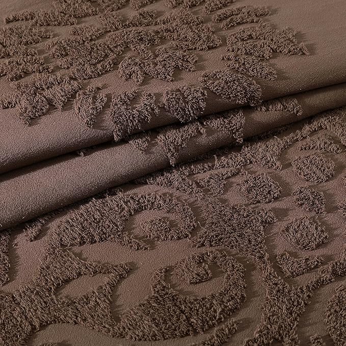 Beatrice Home Fashions Medallion Chenille Bedspread, Twin, Chocolate