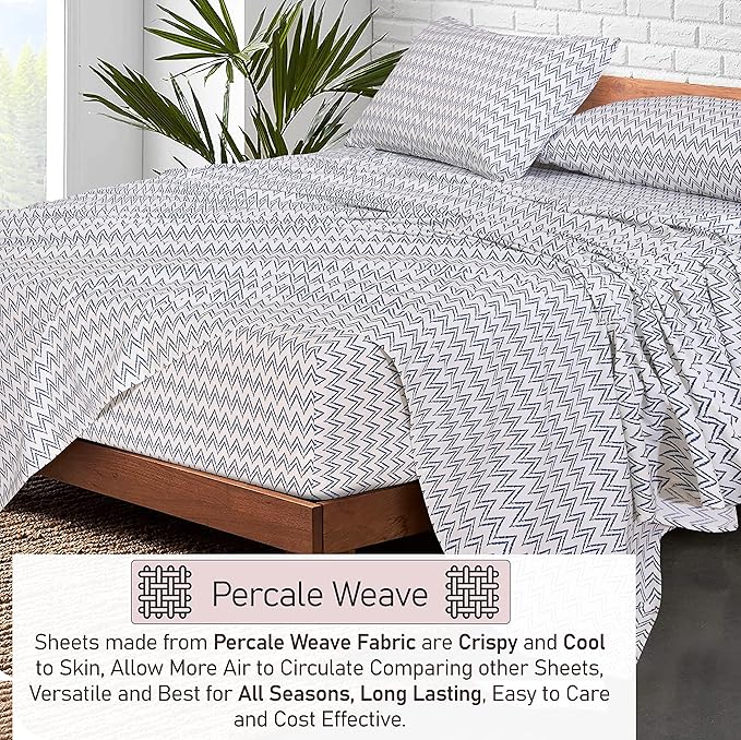 RUVANTI 100% Cotton Sheets – Split King Size Percale Bedding, Cooling & - Image 3