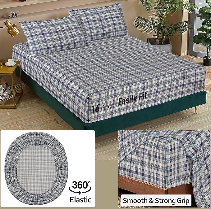 RUVANTI 100% Cotton Sheets – Queen Size Percale Bedding, Cooling & Breathable - Image 6