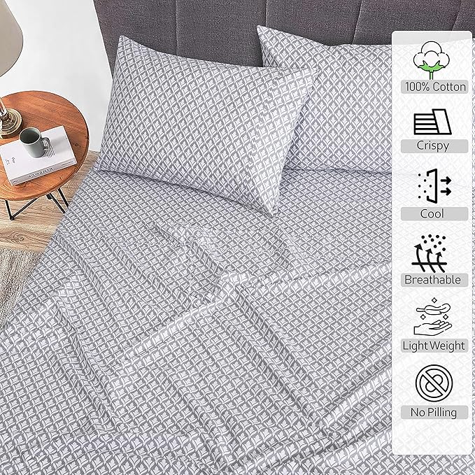 RUVANTI 100% Cotton Sheets – California King Percale Bedding, Cooling & - Image 2