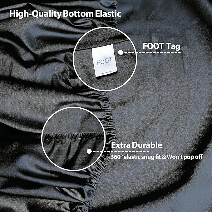 Twin XL Size Fitted Sheet Only Black, 100% Egyptian Cotton 600 Thread Count - Image 6